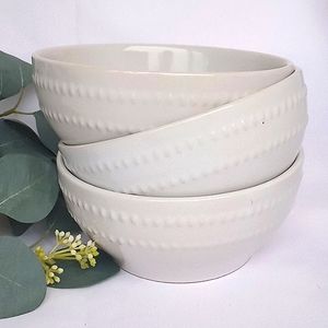 3 White Bowls